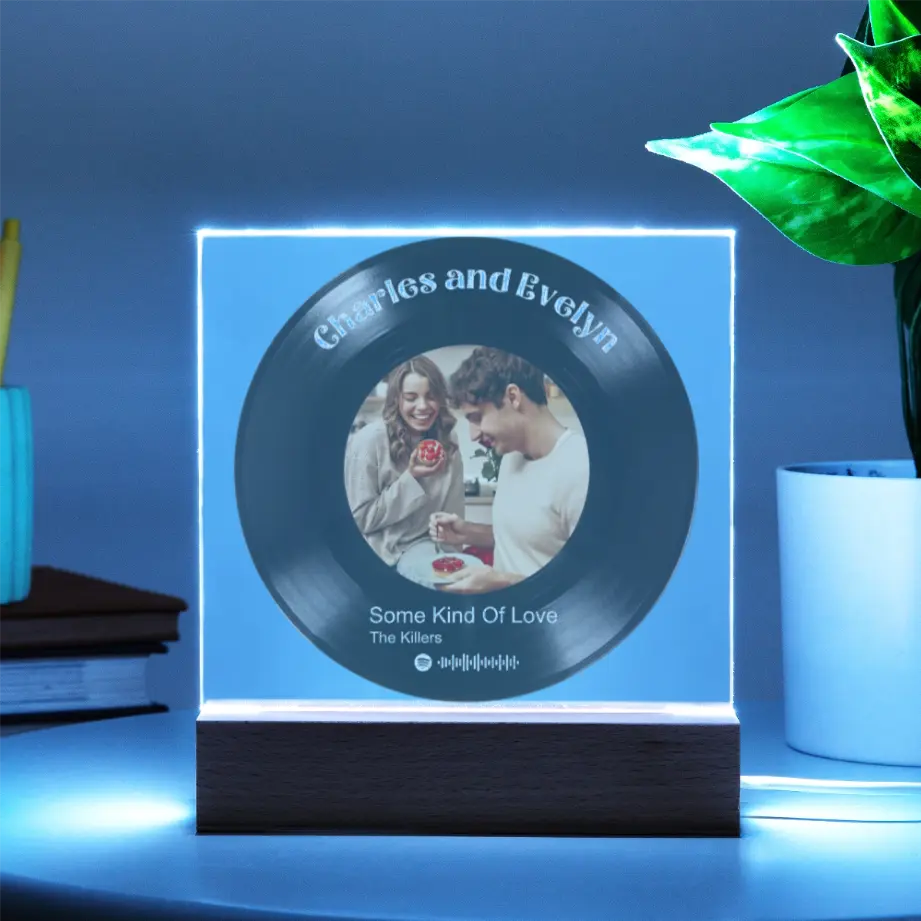 Personalized LED Acrylic Vinyl Record Plaque shineon