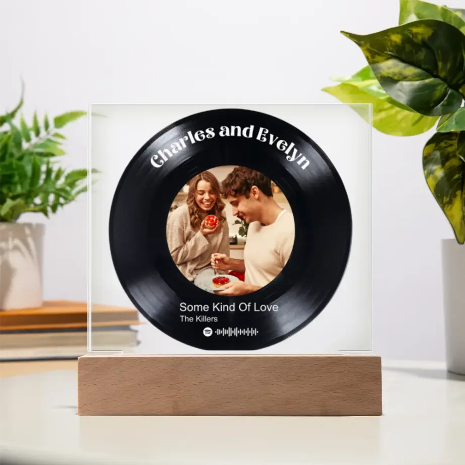 Personalized LED Acrylic Vinyl Record Plaque shineon