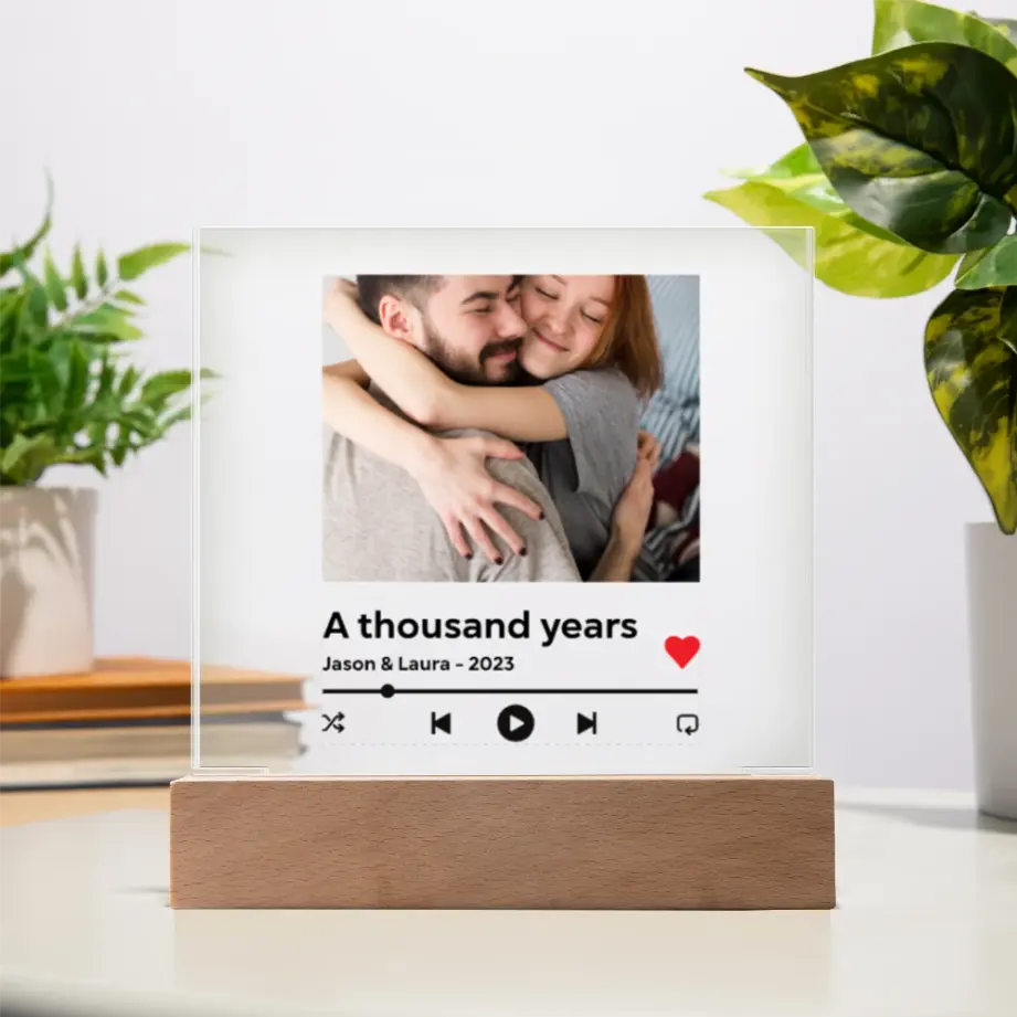 Personalized LED Acrylic Music Plaque – Spotify-Style Square Display shineon