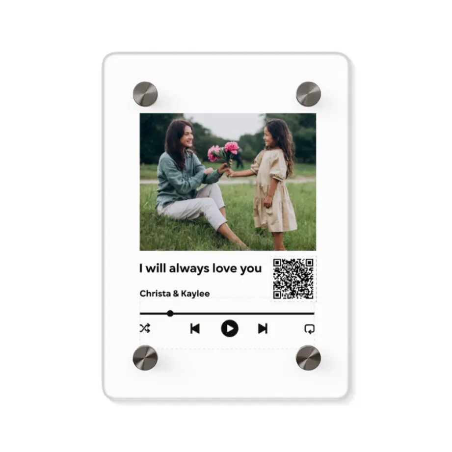 Custom Music-Player Acrylic Wall Art Panel – QR Code Edition printify