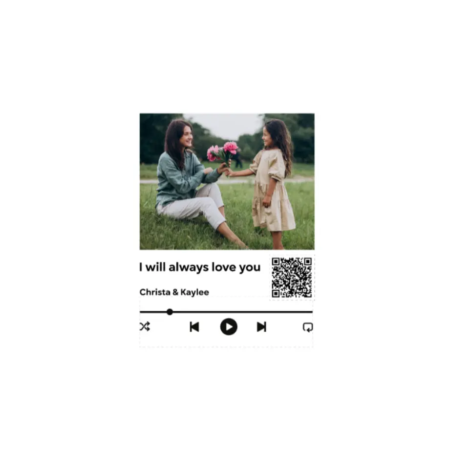 Custom Music-Player Acrylic Wall Art Panel – QR Code Edition printify