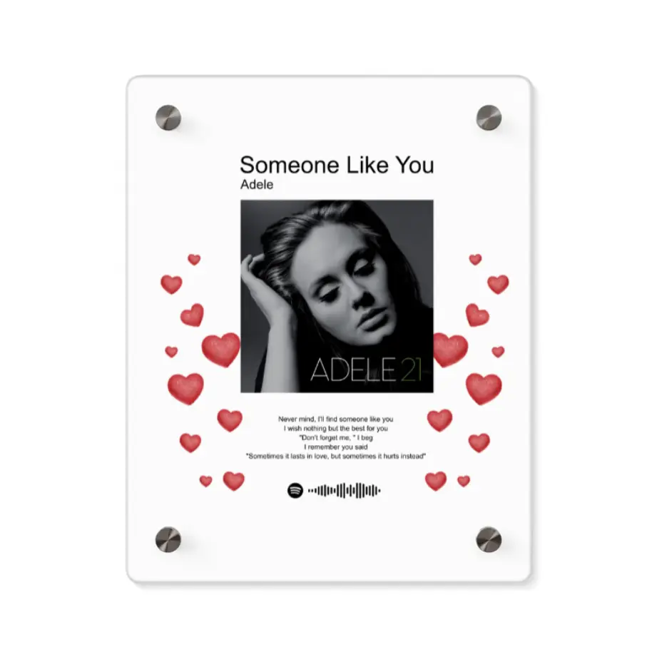 Personalized Music Player - Valentines Acrylic Wall Art Panels Valentines Song Art Love Wall Art - Acrylic Love Song Art printify