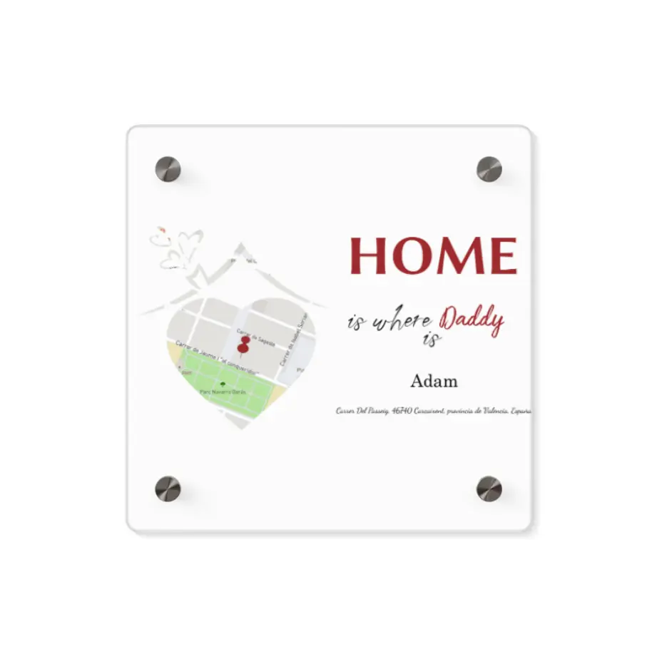 Custom “Home Is Where…” Acrylic Wall Art Panel printify
