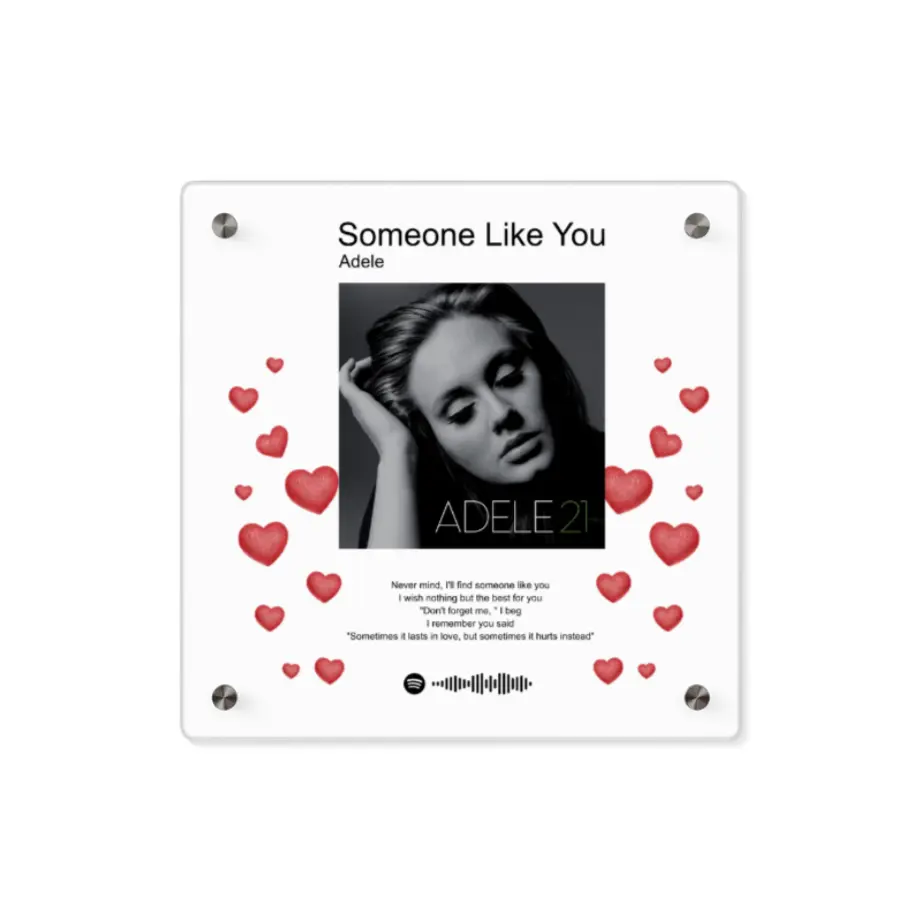 Personalized Music Player - Valentines Acrylic Wall Art Panels Valentines Song Art Love Wall Art - Acrylic Love Song Art printify