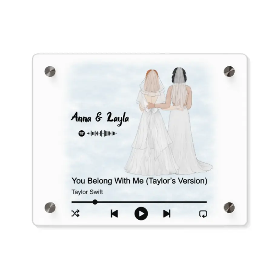 Custom “Our Wedding Song” Acrylic Wall Art Panel printify