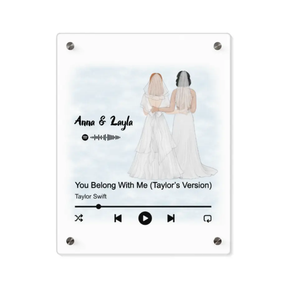 Custom “Our Wedding Song” Acrylic Wall Art Panel printify