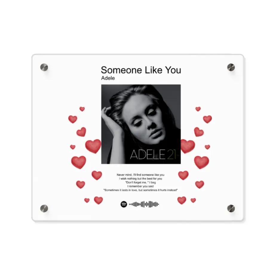Personalized Music Player - Valentines Acrylic Wall Art Panels Valentines Song Art Love Wall Art - Acrylic Love Song Art printify