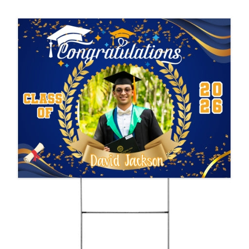 Senior 2026 Coroplast Yard sign with Picture & Name. Graduation Class of 2026, Free quick shipping customall