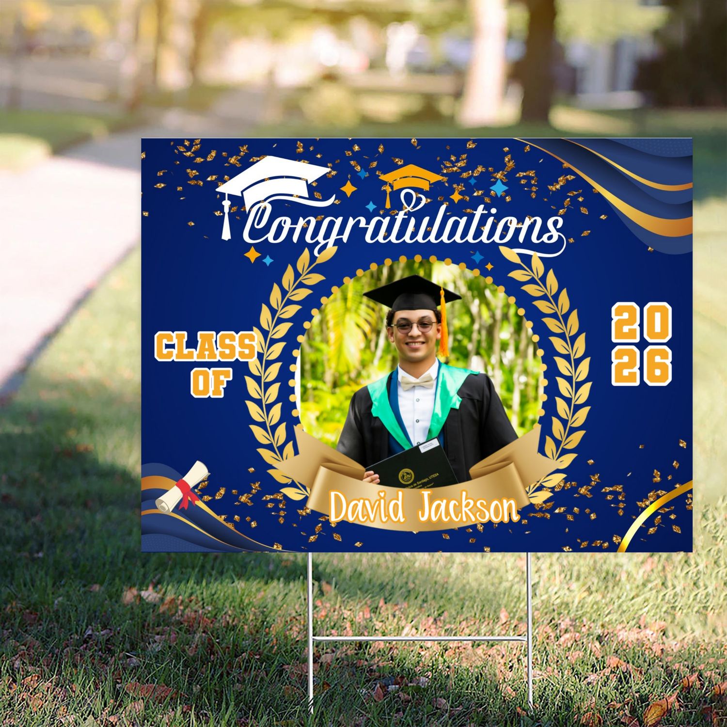 Senior 2026 Coroplast Yard sign with Picture & Name. Graduation Class of 2026, Free quick shipping customall