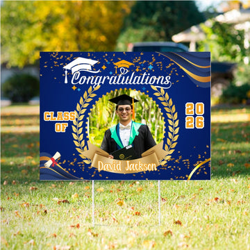 Senior 2026 Coroplast Yard sign with Picture & Name. Graduation Class of 2026, Free quick shipping customall