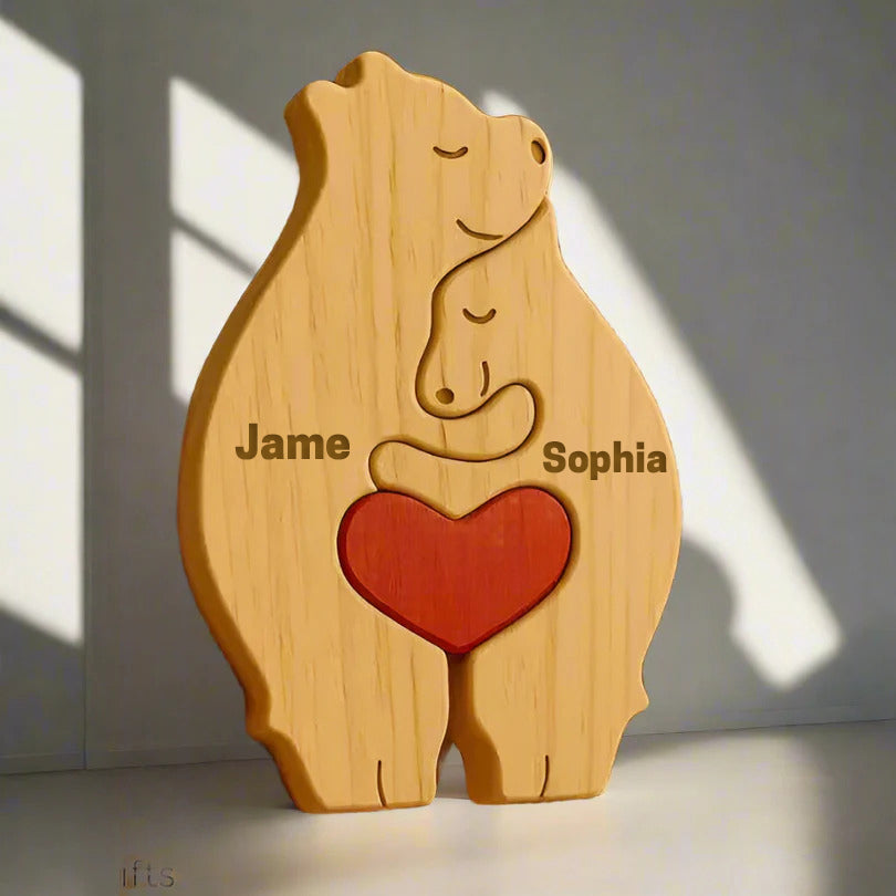 🐻 Personalized Wooden Bear Puzzle – Celebrate Your Family with a Handcrafted Gift Lichi Gifts