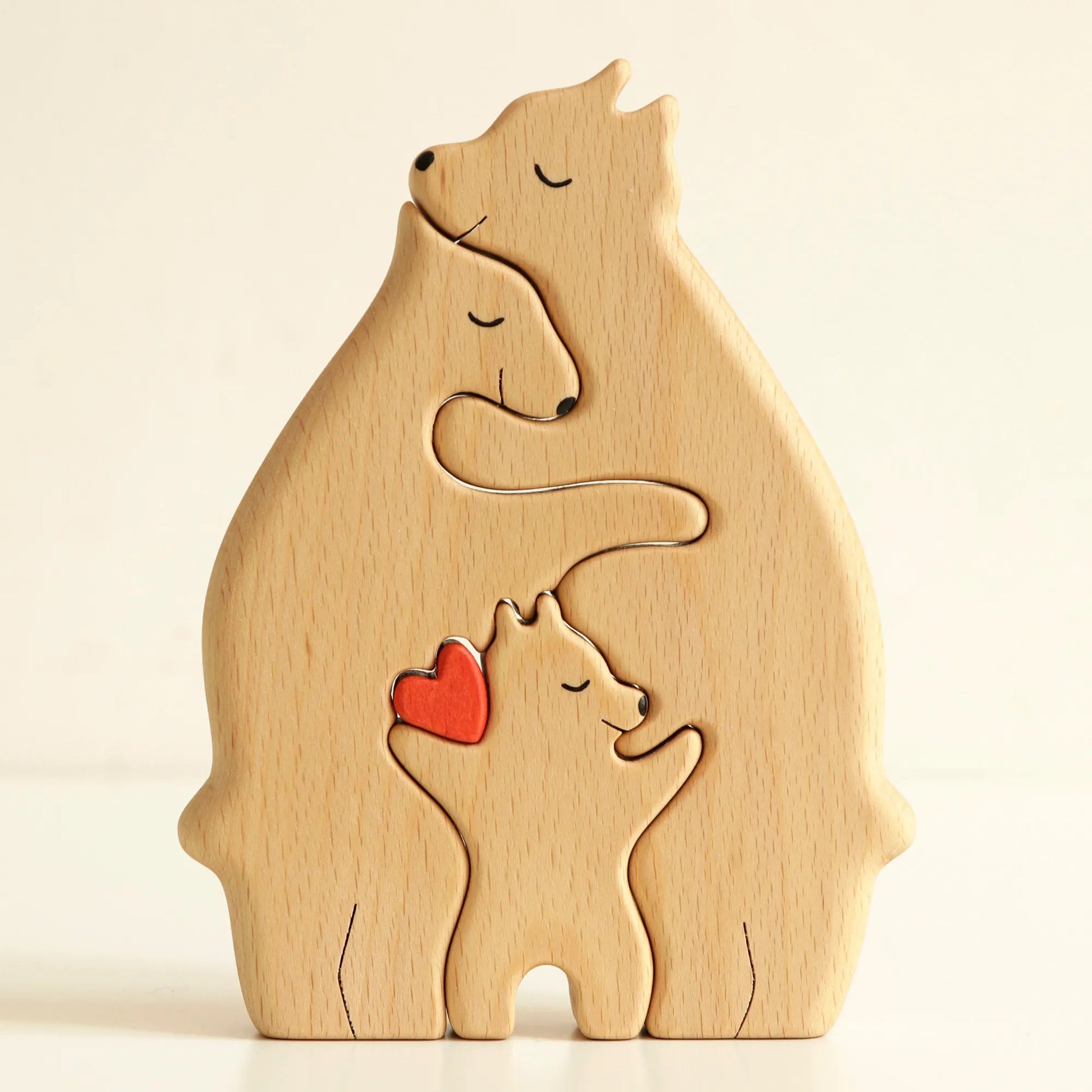🐻 Personalized Wooden Bear Puzzle – Celebrate Your Family with a Handcrafted Gift customall