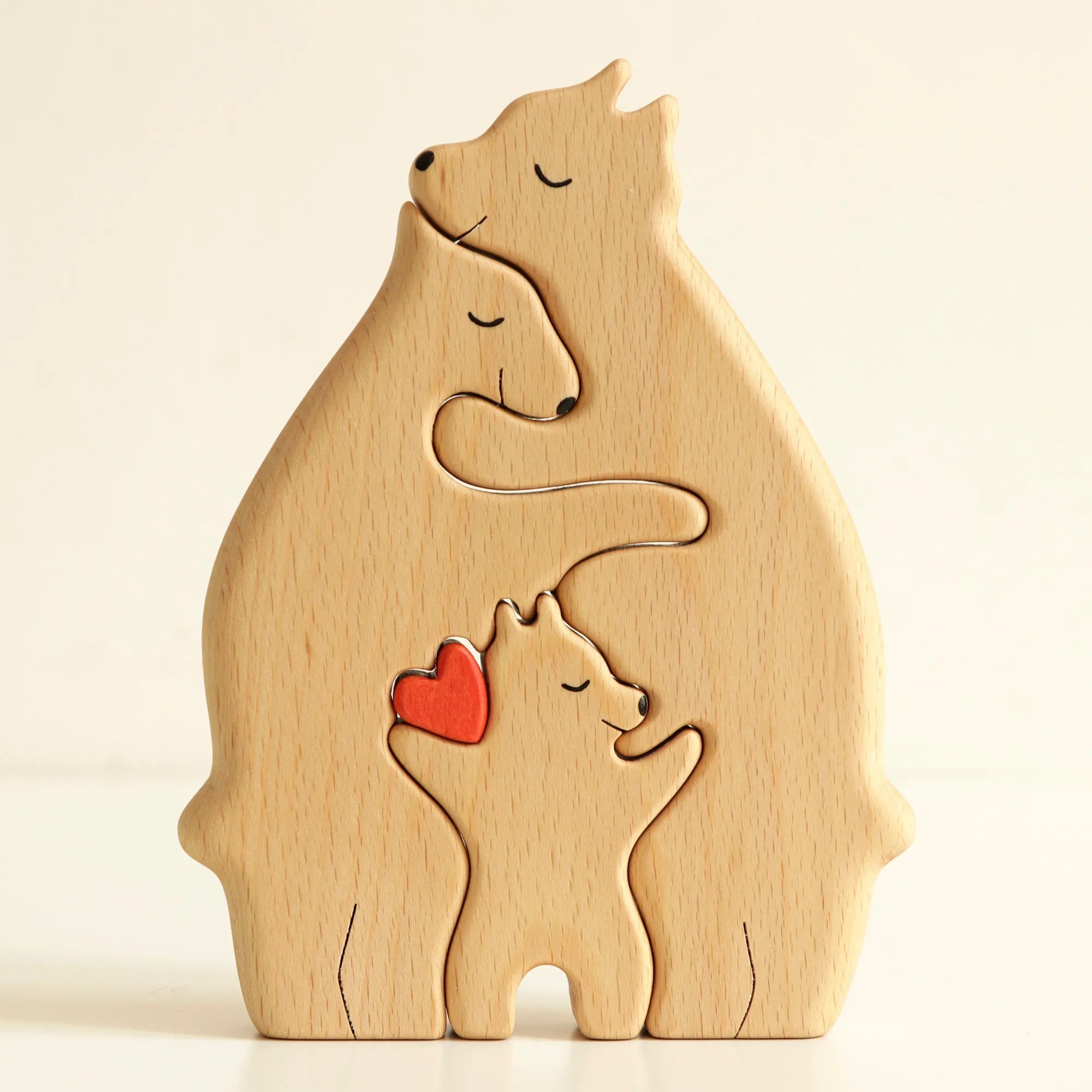 🐻 Personalized Wooden Bear Puzzle – Celebrate Your Family with a Handcrafted Gift customall