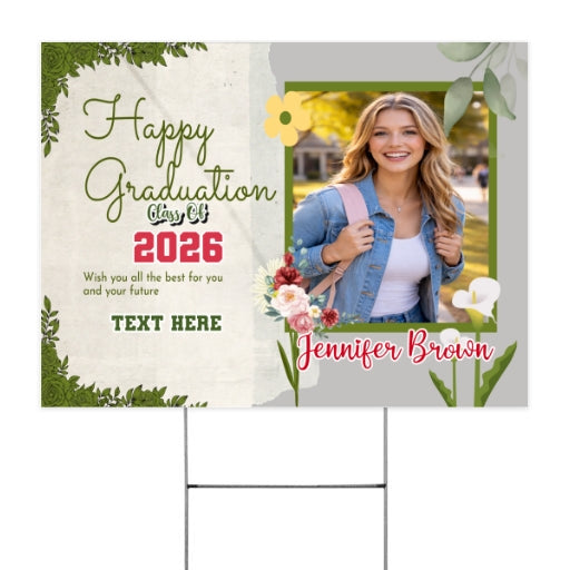 Personalized Happy Graduation 2026 Yard Sign Lichi Gifts customall