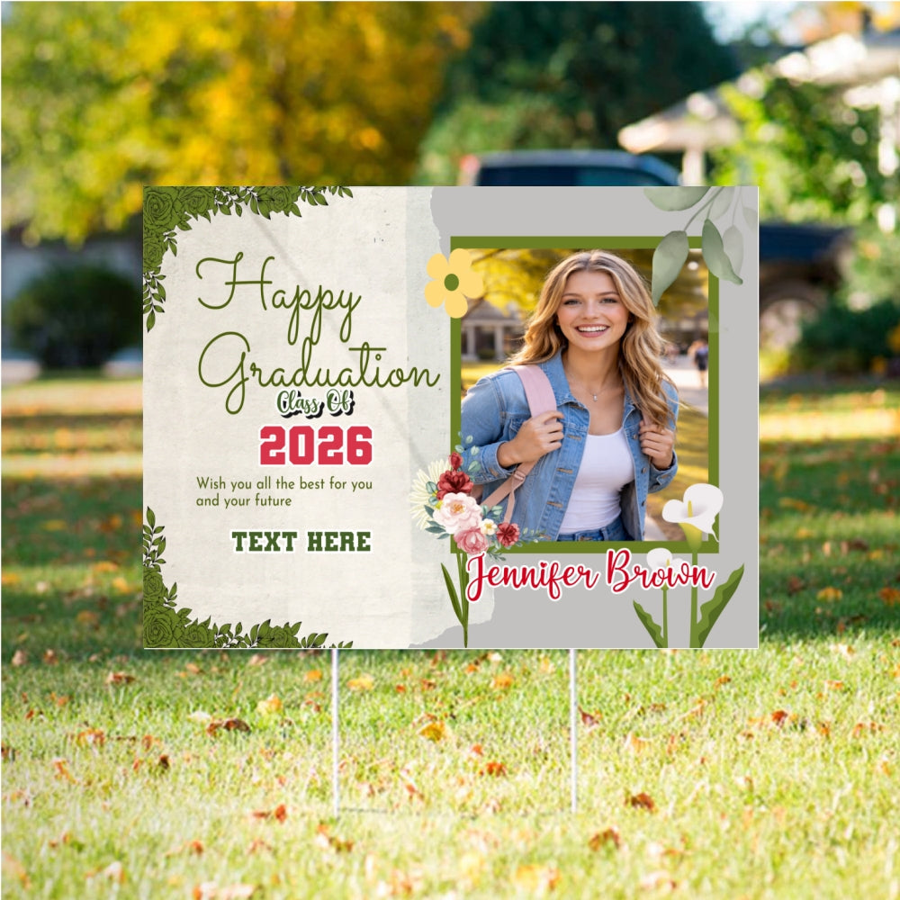 Personalized Happy Graduation 2026 Yard Sign Lichi Gifts customall