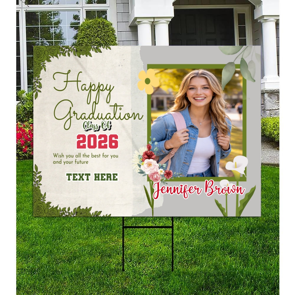 Personalized Happy Graduation 2026 Yard Sign Lichi Gifts customall
