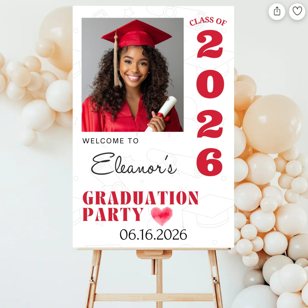 Personalized Graduation Party Welcome Sign #9 Lichi Gifts