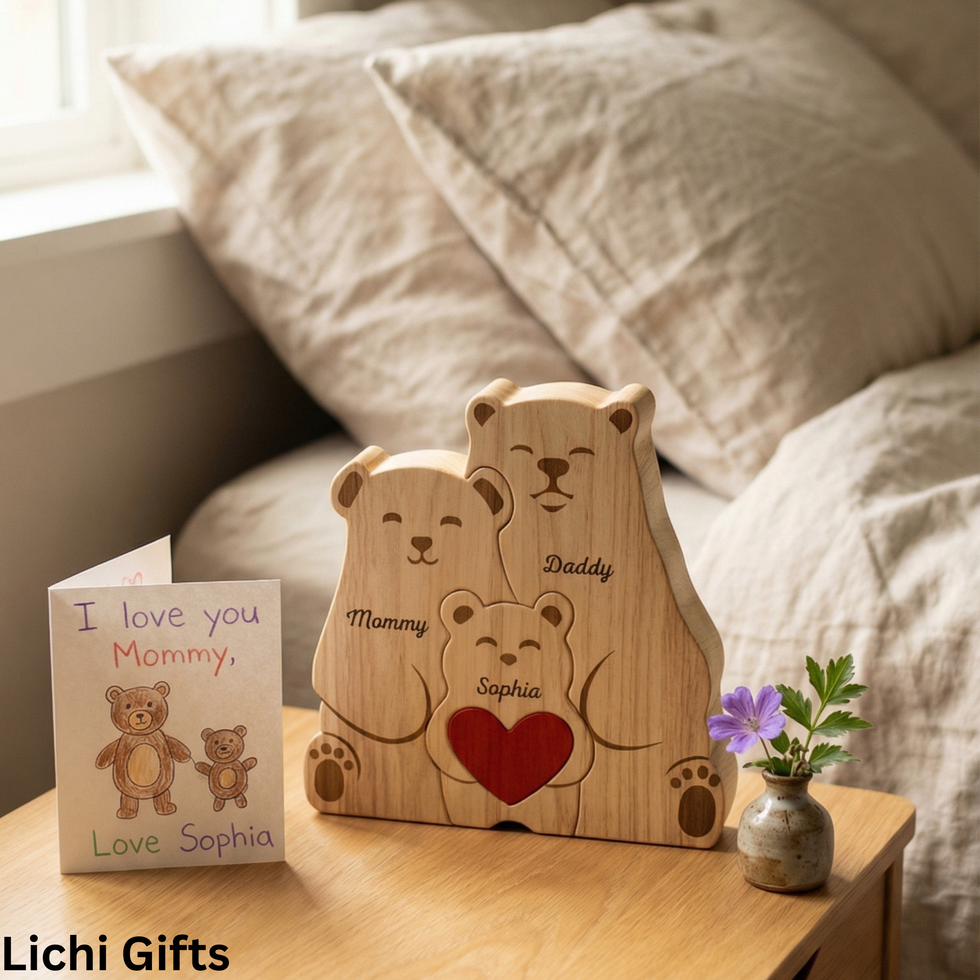 Personalized Wooden Koala Puzzle – Celebrate Your Family with a Handcrafted Gift 💝 customall