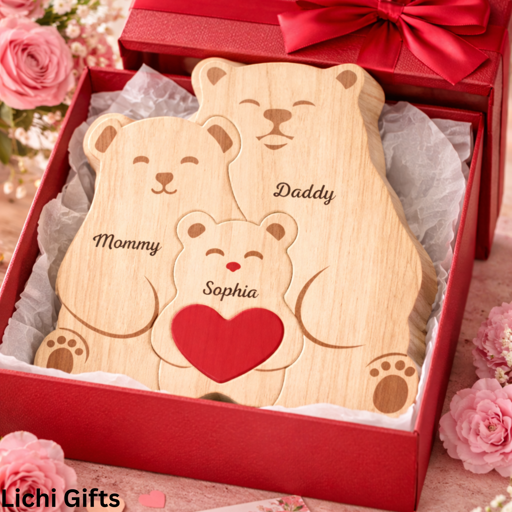 Personalized Wooden Koala Puzzle – Celebrate Your Family with a Handcrafted Gift 💝 customall