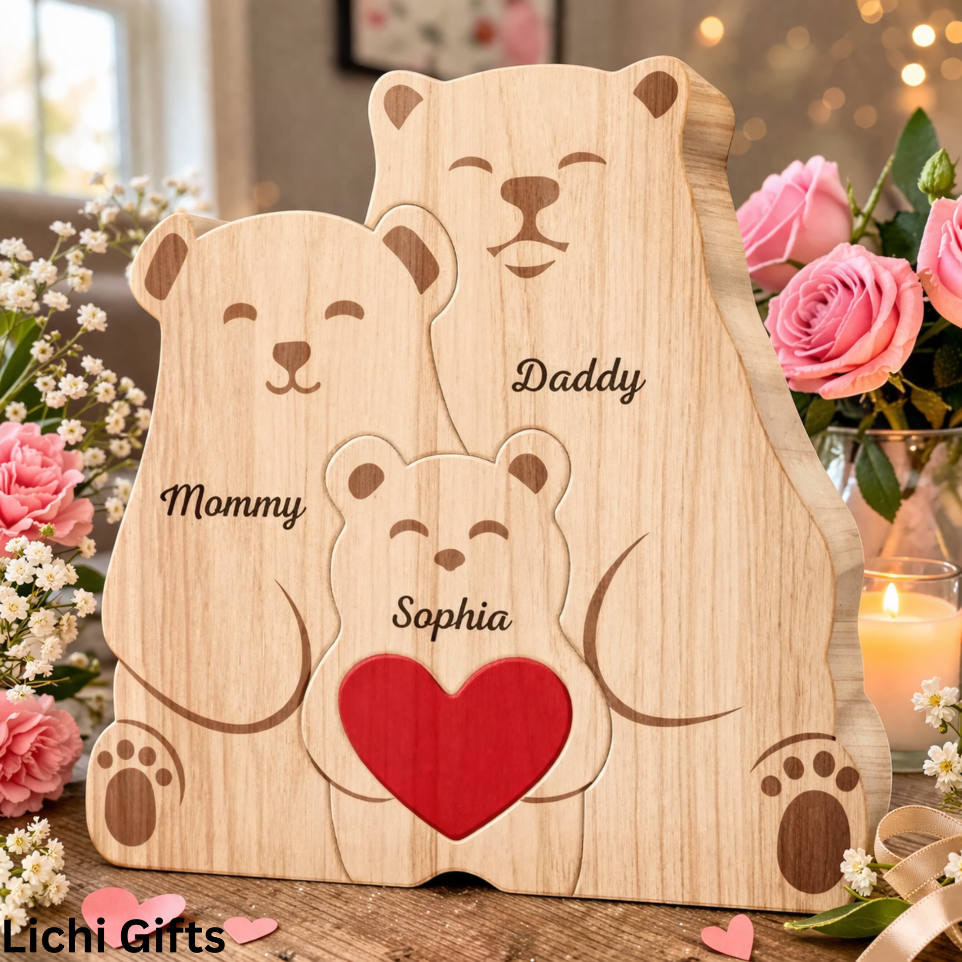 Personalized Wooden Koala Puzzle – Celebrate Your Family with a Handcrafted Gift 💝 customall