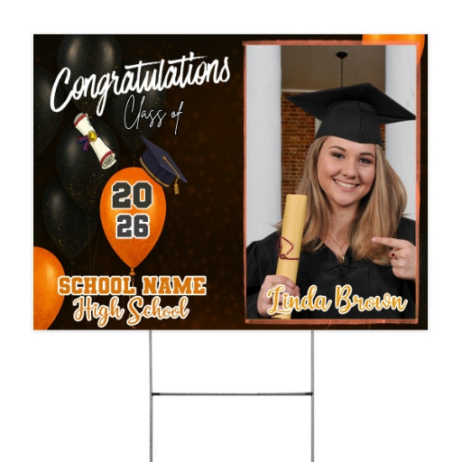 Personalized Graduation 2026 Yard Sign Orange customall