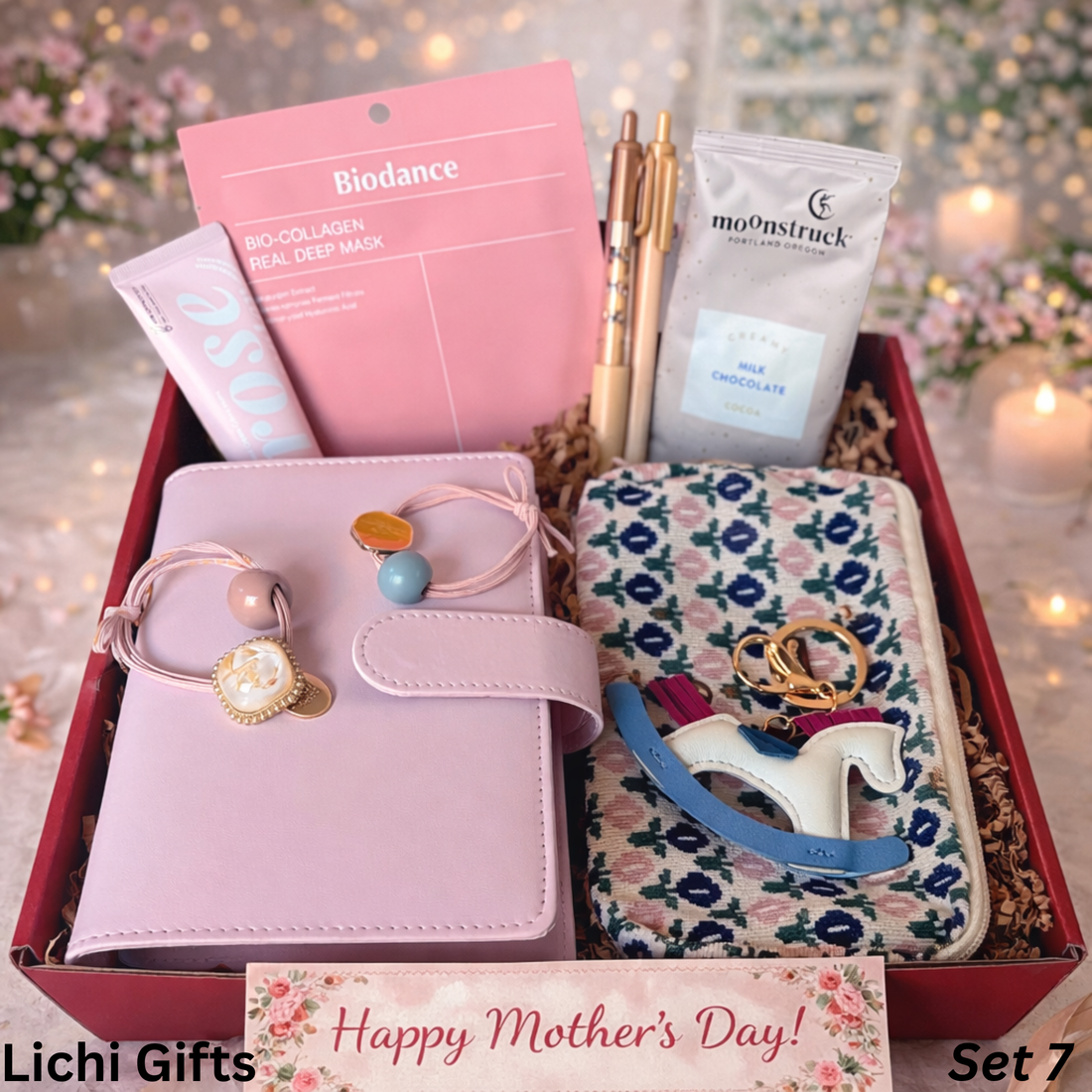 Mother’s Day Gift Box – Beauty & Planner Set with Skincare, Chocolate & Accessories | Gift for Mom