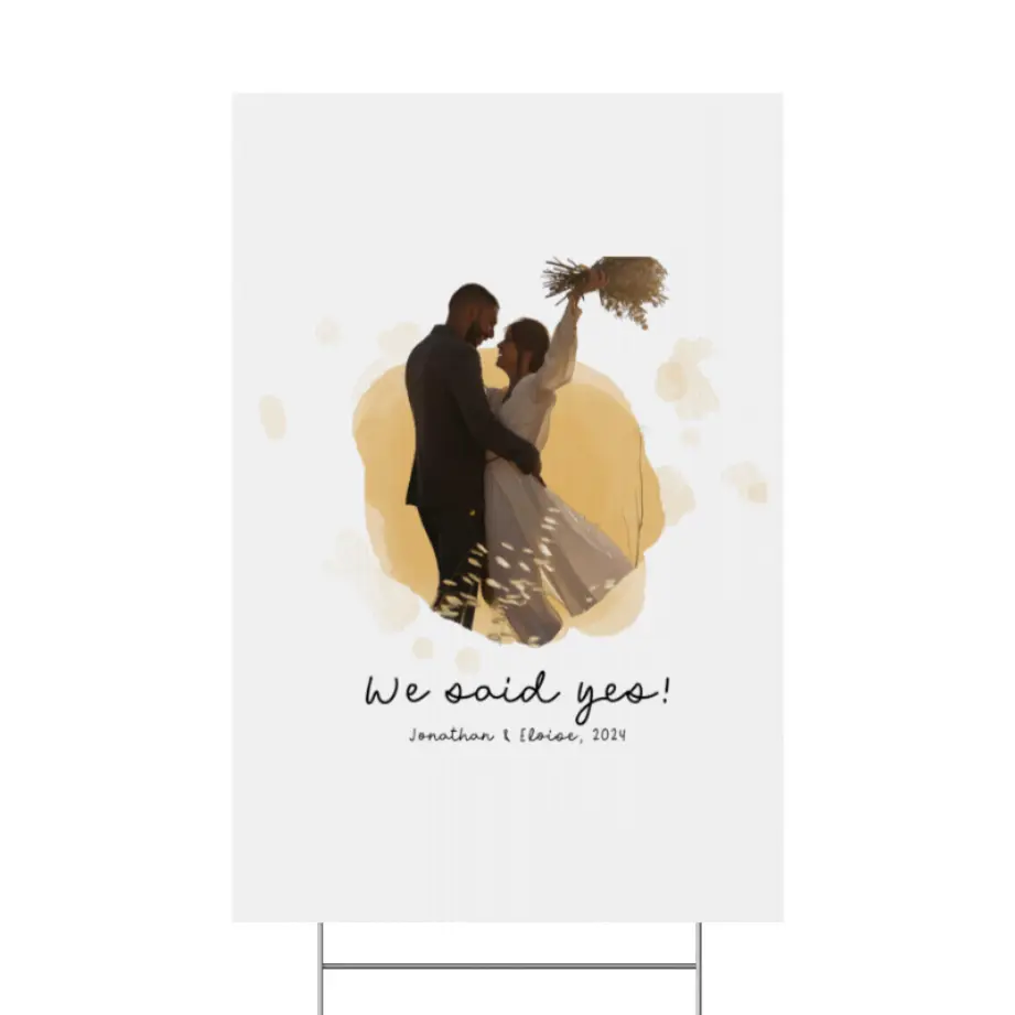 Custom “We Said Yes!” Wedding Announcement Yard Sign printify