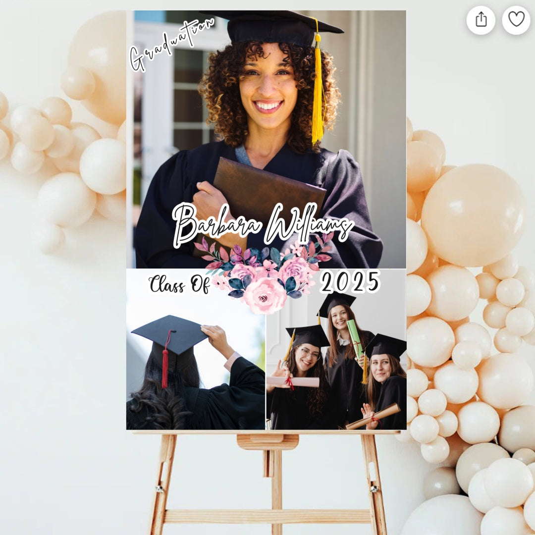 Personalized Graduation Photos Collage-Lichigifts Posters customall