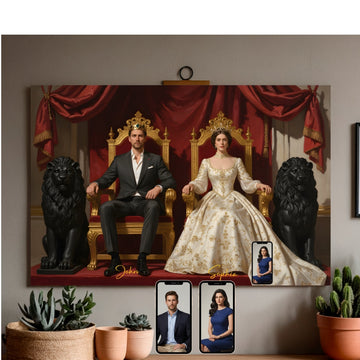 Personalized Gifts -Royal The King & Queen Canvas customall