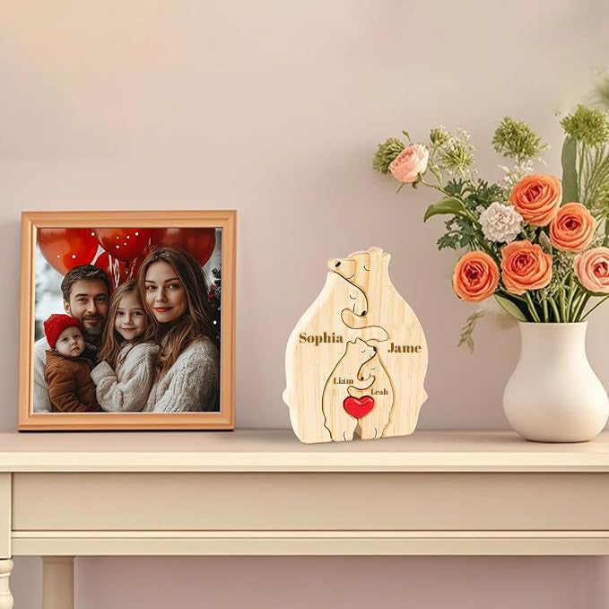 🐻 Personalized Wooden Bear Puzzle – Celebrate Your Family with a Handcrafted Gift Lichi Gifts