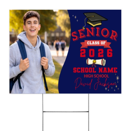 Personalized High School Yard sign Graduation Class of 2026, Free quick shipping customall