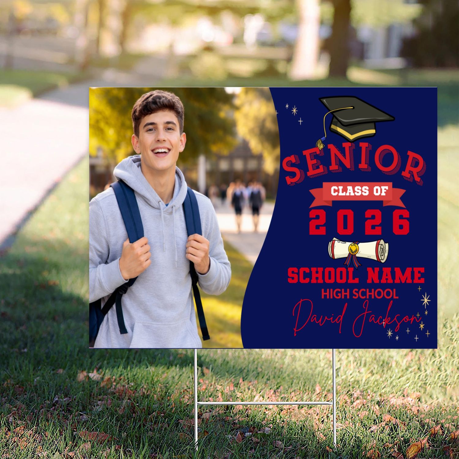Personalized High School Yard sign Graduation Class of 2026, Free quick shipping customall