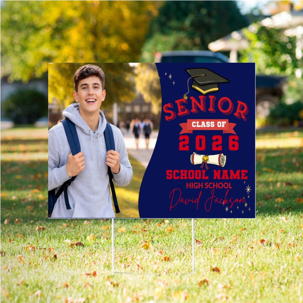Personalized High School Yard sign Graduation Class of 2026, Free quick shipping customall