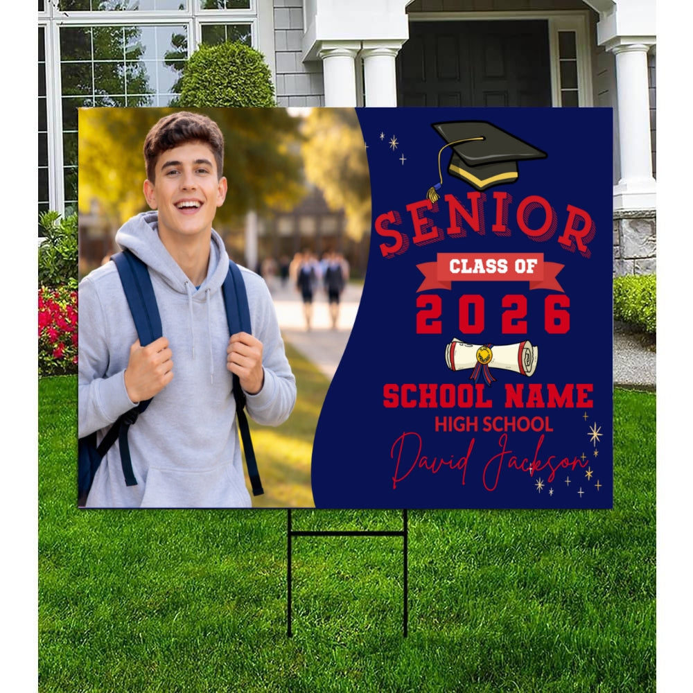 Personalized High School Yard sign Graduation Class of 2026, Free quick shipping customall