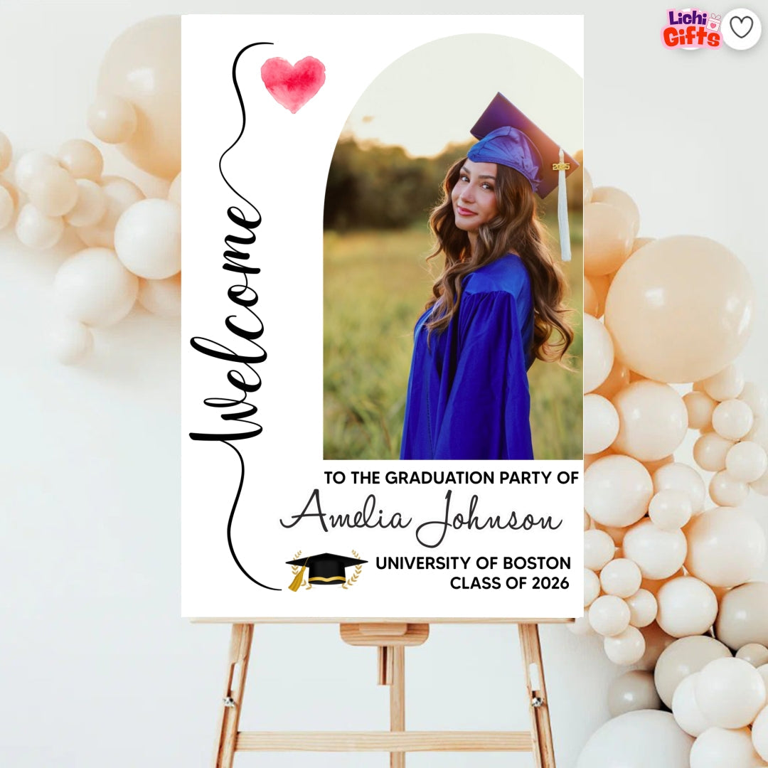 Personalized Graduation Party Welcome Sign from Lichi Gifts customall