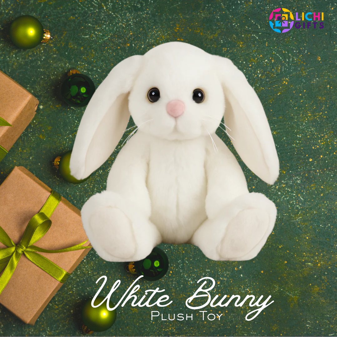 Bearington Lil’ Whisker White Bunny – 6.5” Plush Stuffed Animal | Small Bunny Plush Toy for Kids & Babies Lichi Gifts