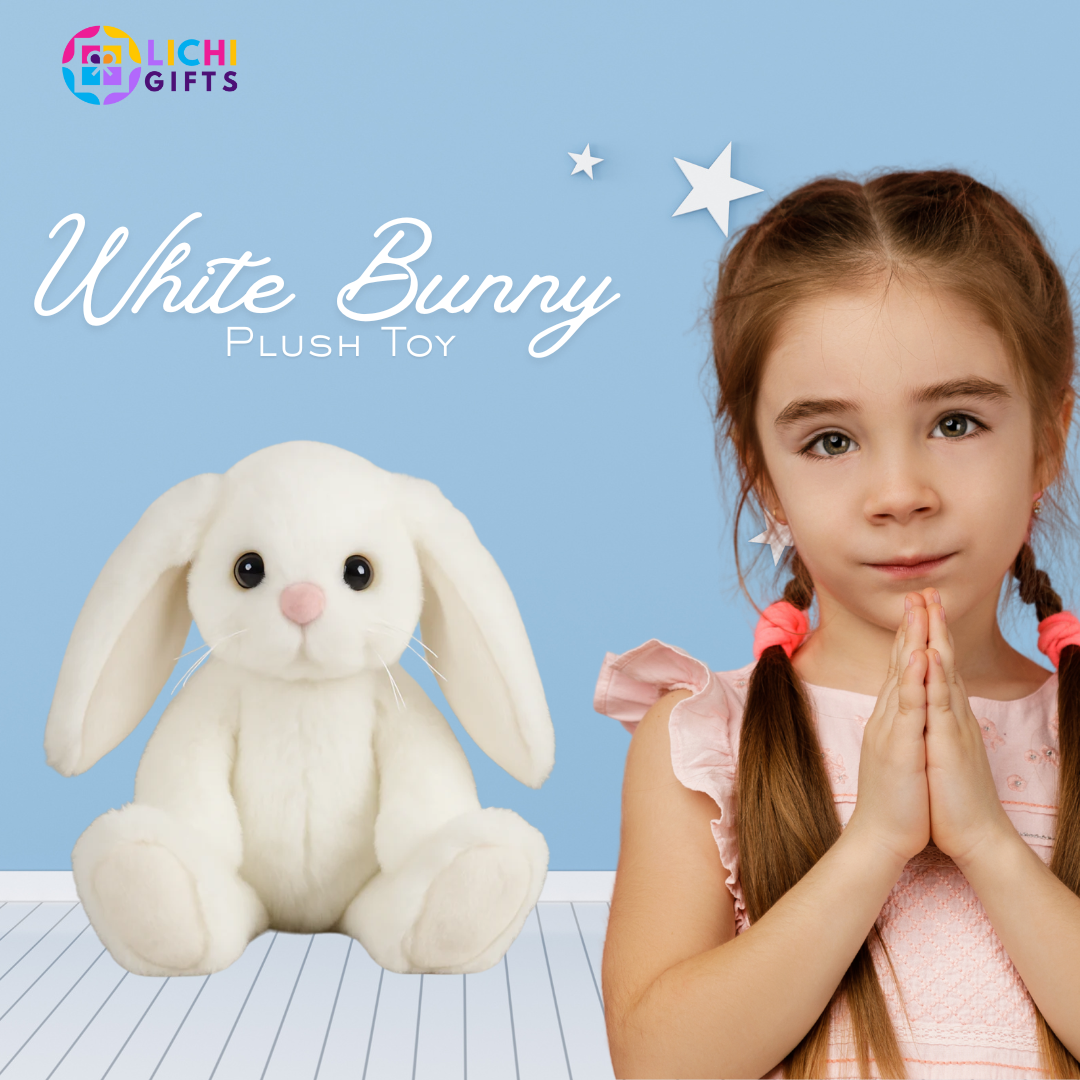 Bearington Lil’ Whisker White Bunny – 6.5” Plush Stuffed Animal | Small Bunny Plush Toy for Kids & Babies Lichi Gifts