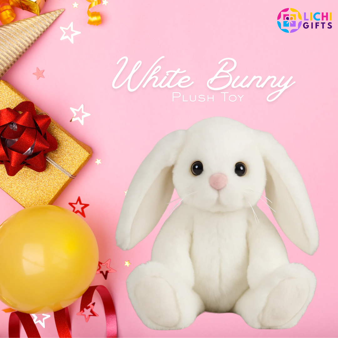 Bearington Lil’ Whisker White Bunny – 6.5” Plush Stuffed Animal | Small Bunny Plush Toy for Kids & Babies Lichi Gifts