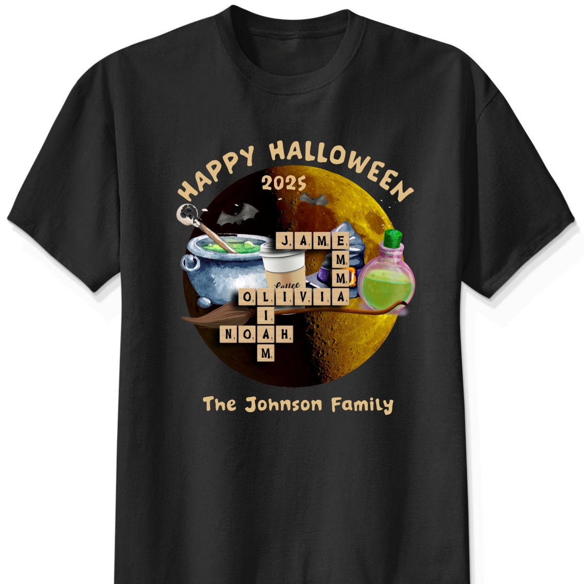 Custom Family Name Halloween Tshirt, Personalized Witch Shirt, This Witch Needs Coffee