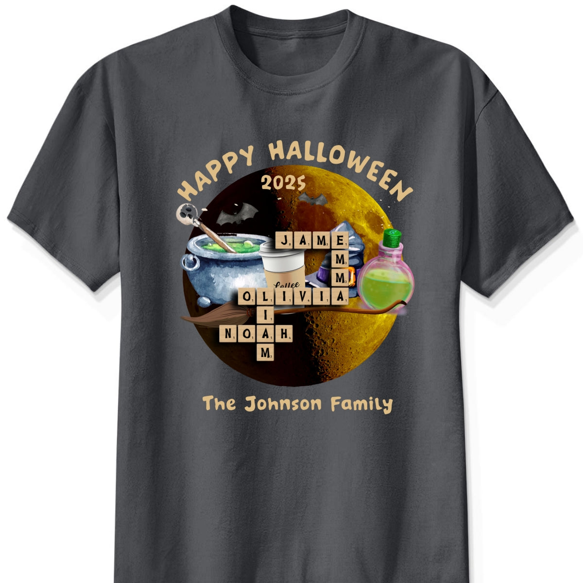 Custom Family Name Halloween Tshirt, Personalized Witch Shirt, This Witch Needs Coffee