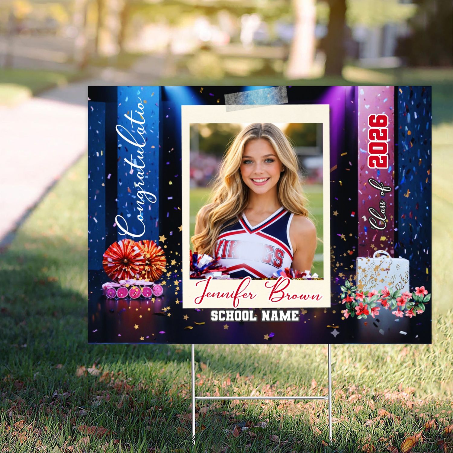 Personalized Cheerleader Graduation Frame Team Picture 2026 Gift customall