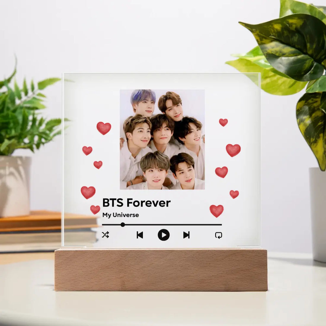 Acrylic Square Plaque Music Player - Valentines shineon