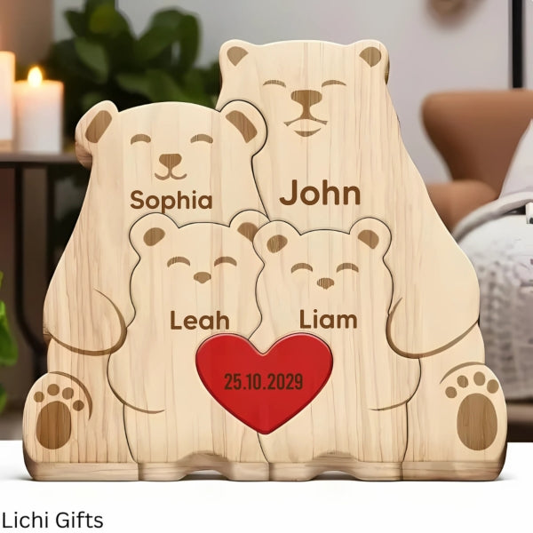 Personalized Wooden Koala Puzzle – Celebrate Your Family with a Handcrafted Gift 💝 customall