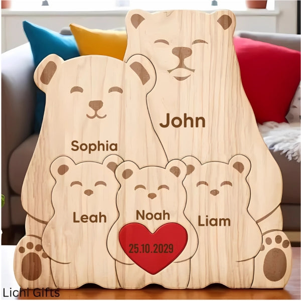 Personalized Wooden Koala Puzzle – Celebrate Your Family with a Handcrafted Gift 💝 customall