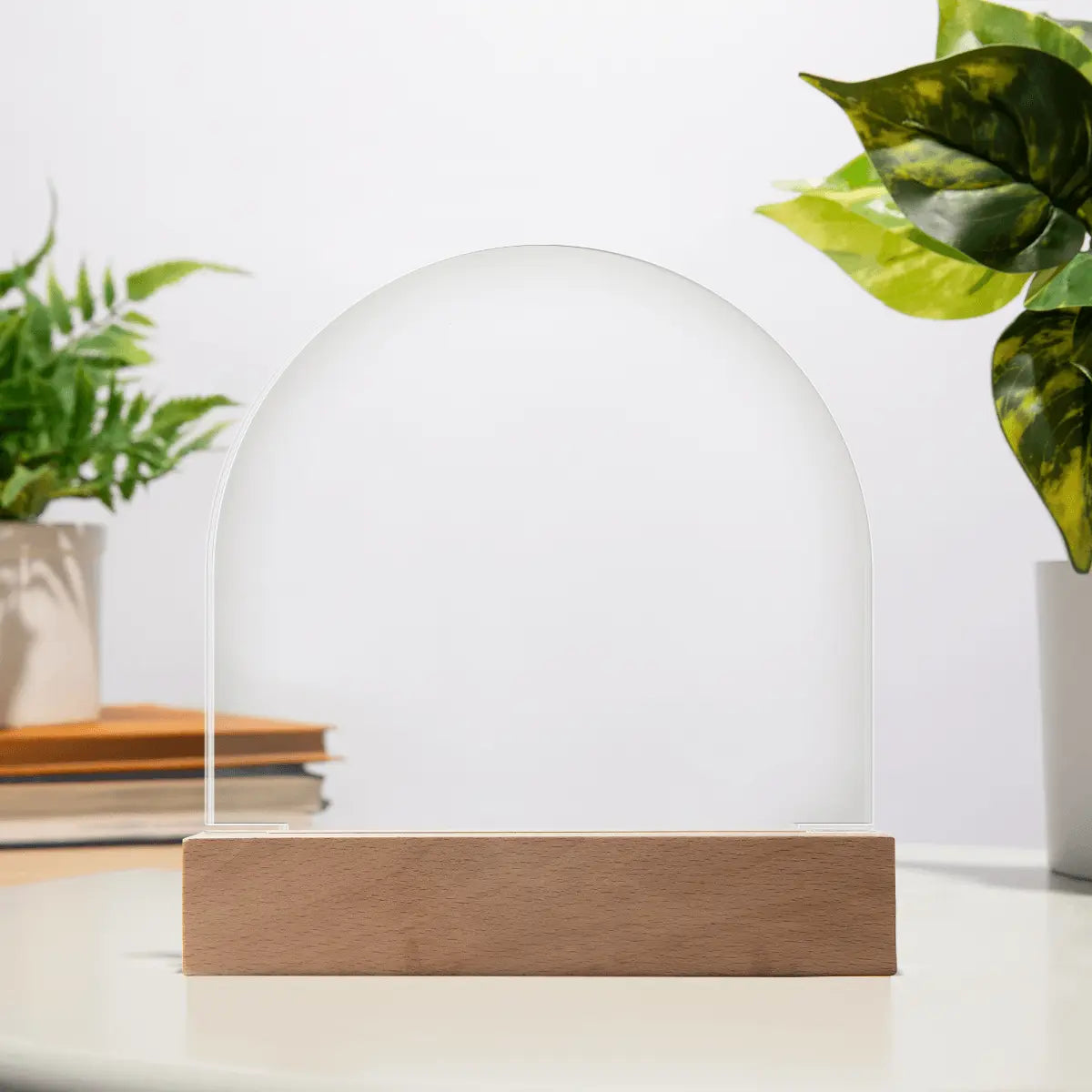 Personalized Anniversary Acrylic Dome Plaque – Custom Photo Collage with LED Base shineon