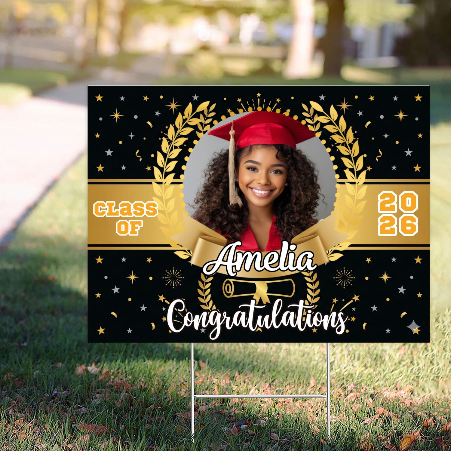 Personalized Graduation Yard Sign – Honoring the Class of 2026 customall