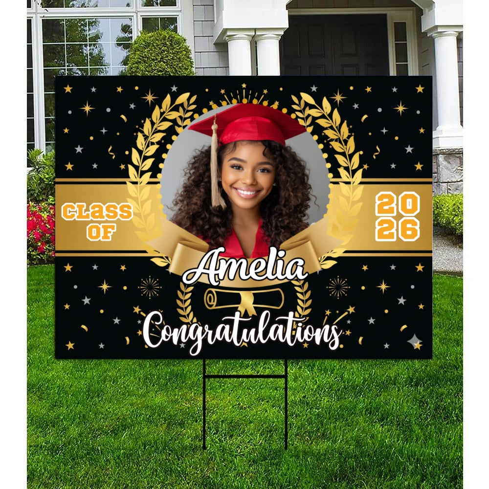 Personalized Graduation Yard Sign – Honoring the Class of 2026 customall