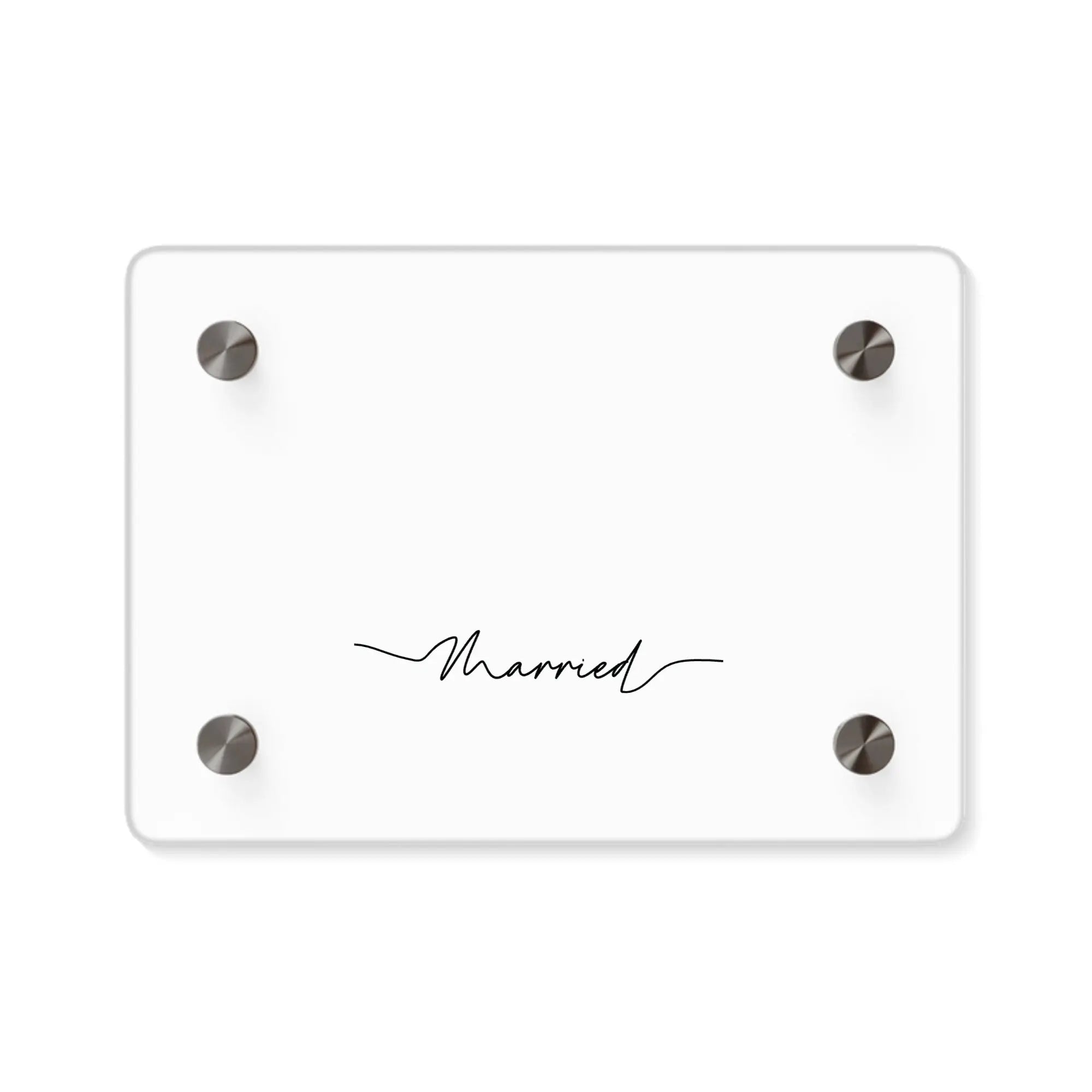 Custom Wedding Acrylic Wall Art – “Our First Christmas Married” with Photo, Names & Date printify