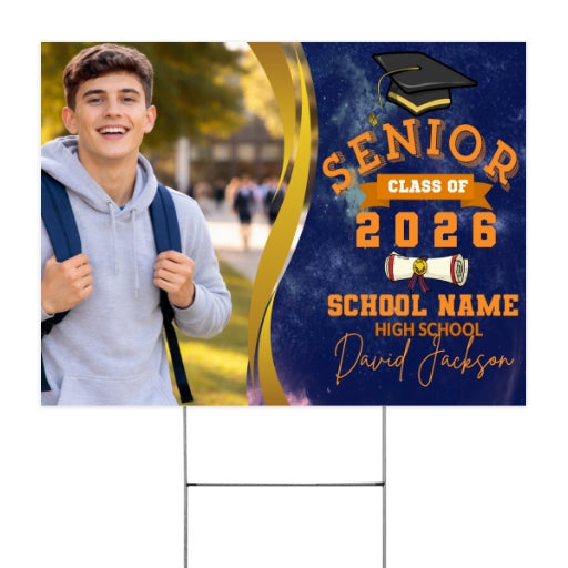 Senior 2026 Yard sign with Picture & Name. High School Graduation Class of 2026, Free quick shipping customall