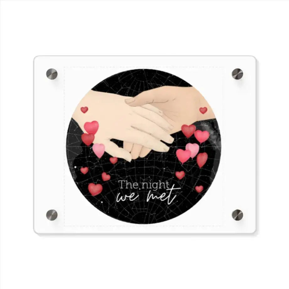 Romantic Getaway Captured - The Night We Met Acrylic Wall Art Panel - Couples Gift -  Anniversary Décor - Love Story Wall Art printify
